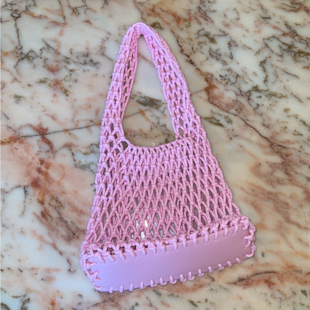 Kosas Pink Crochet Tote Bag